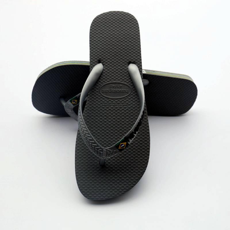 Hot Sale · Summer Havana Solid Color Series Men's Slippers havaianas Waterline Three-Color Rubber Anti-Slip Flip-Flops High Quality Fashionable 3
