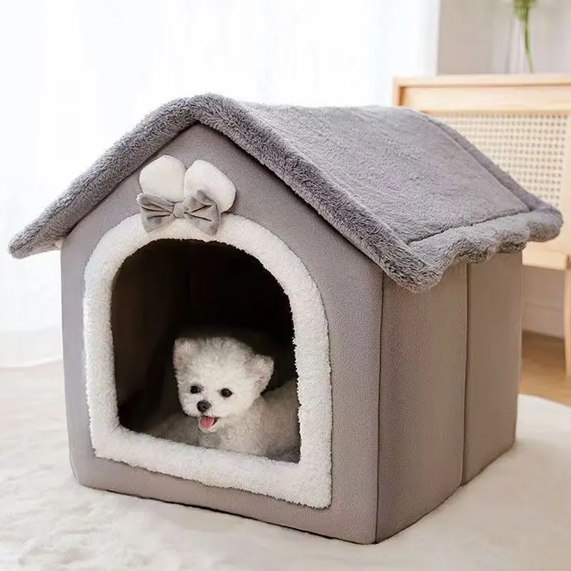 Nhà lồng cho chó mèo, Loại tất cả các mùa, Thích hợp cho chó Nhỏ và Teddy, Ấm áp mùa đông, Có Thể Tháo Rời và giặt được, Nhà cho mèo, Nhà cho chó, Đồ dùng cho thú cưng