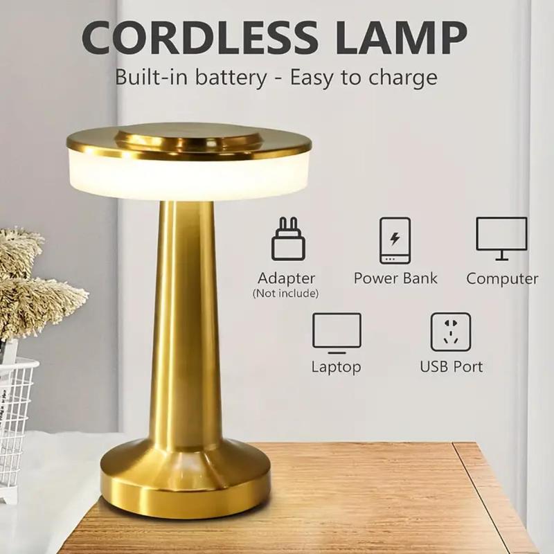 Rechargeable LED Wireless Desk Lamp, 1 Count Portable Touch Sensor Lamp, 3 Adjustable Color Night Light, Suitable for Camping, Bedroom, Living Room, Office 4