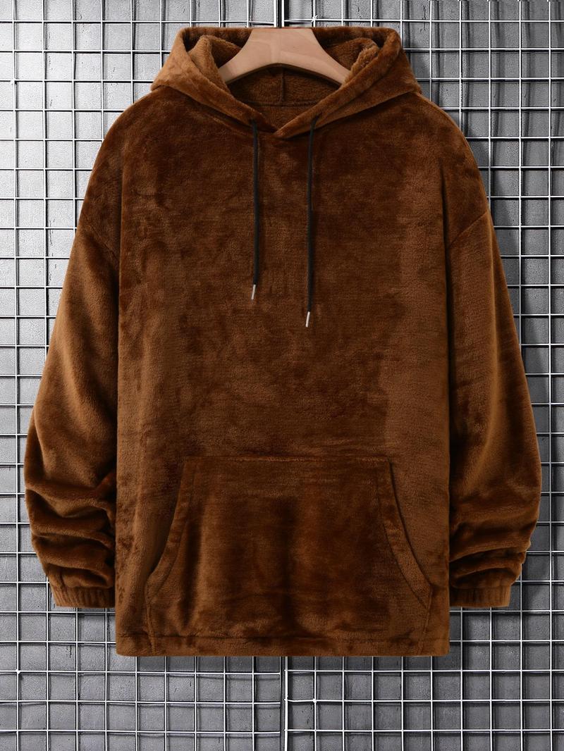 Product Introduction of Men's Solid Color 3D Bear Ear Design Hoodie, Casual Comfy Regular Fit Drop Shoulder Long Sleeve Hooded Sweatshirt for Daily Wear, Men's Clothes for Fall & Winter 2