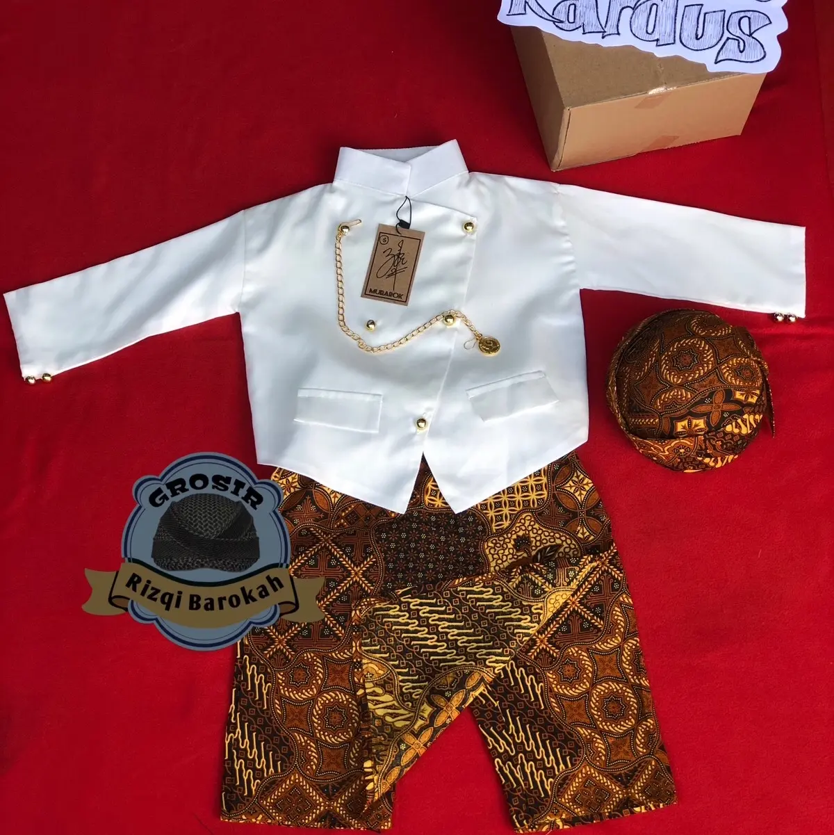 Di JAMIN 100 relpict beskap premium anak senada sekar jagad