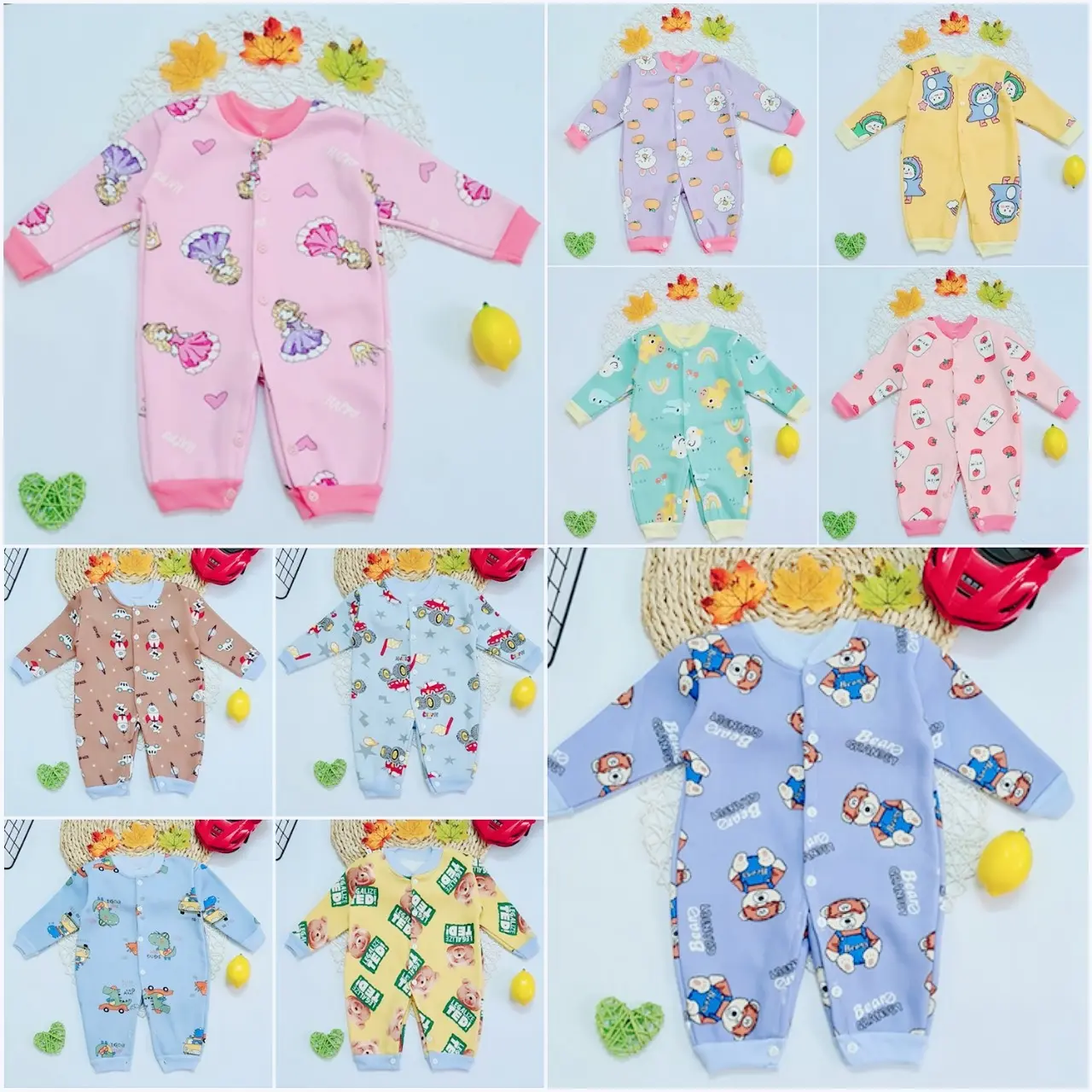 Body nỉ lông giữ ấm cho bé từ 4-10kg
