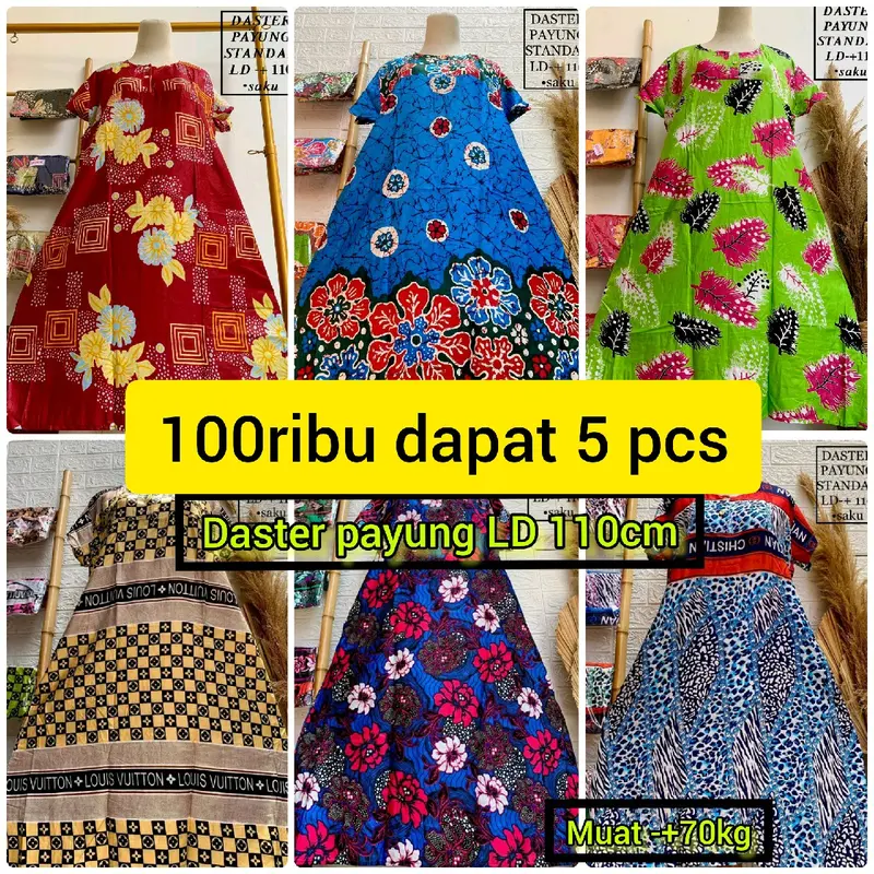5 pcs DASTER PAYUNG LD 110cm  BUSUI DASTER 100 DAPAT 5 GROSIR DASTER 5