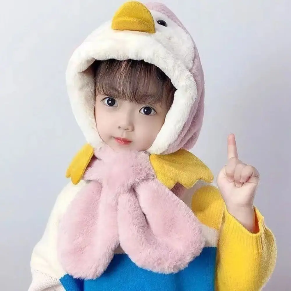 หมวกและผ้าพันคอเด็ก แบบบูรณาการ ฤดูใบไม้ร่วงและฤดูหนาว มาใหม่ สำหรับเด็กชายและเด็กหญิง หนาและอบอุ่น ทำจากผ้ากำมะหยี่ หมวกกันลมเด็ก พร้อมที่ครอบหู