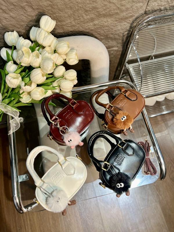 Túi Xách Tay Đeo Chéo Mini Cute Dễ Thương MinMin Tặng Kèm Gấu - Kem, Bag Nữ 0