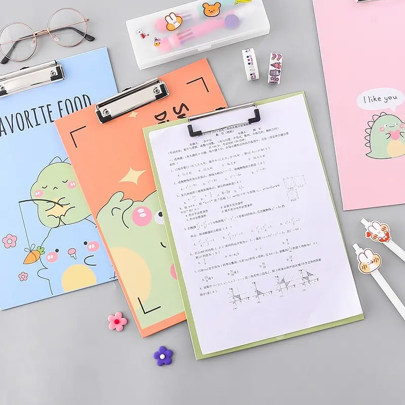 Aimilo - Clipboard A4 Papan Jalan Aesthetic Papan Ujian PVC Folder File Alat Tulis Sekolah Plastik Stationery 1