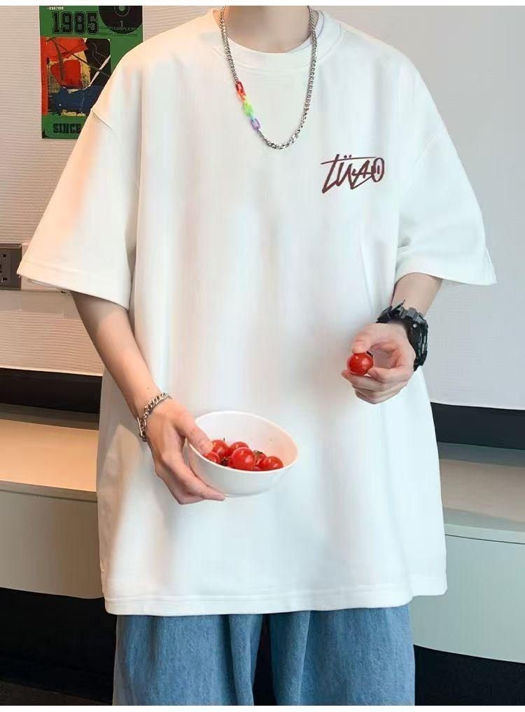 Product Introduction of N642 Milk Silk Double-Sided Short Sleeve 180g Five-Quarter Sleeve T-Shirt Black and White M-5XLP9 7