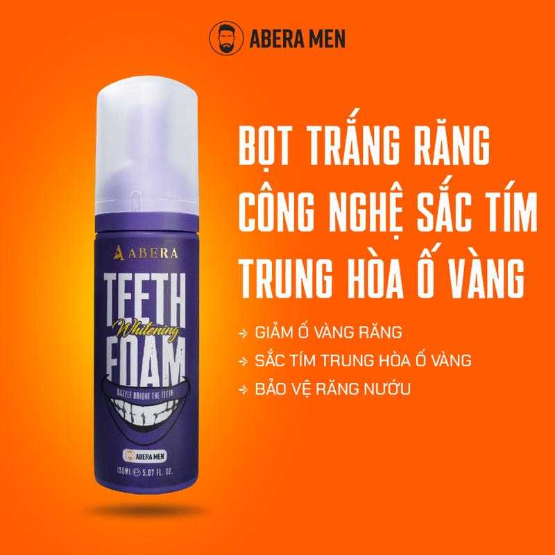 Bọt Trắng Răng Abera Men -Sắc Tím Trung Hoà Ố Vàng Răng - Làm Sạch Và Trắng Răng