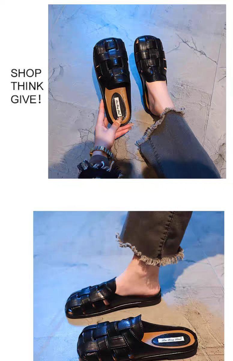 Product Introduction of 2024 Popular Roman Sandals Women's 2024 New Spring and Summer Toe Box for Outdoors Pumps Half Slippers Women's Slip-on Mules Shoes 6