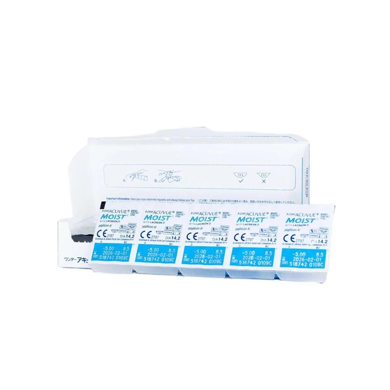Kính áp tròng Acuvue Moist 1 day không màu, lens trong suốt dùng 1 lần 1