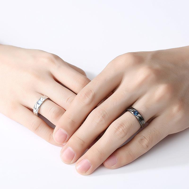 Nhẫn Đôi, Có Thể Điều Chỉnh, Cặp Thiên Thần & Ác Quỷ, Thanh Lịch Và Sang Trọng, Thiết Kế Độc Đáo Thích Hợp Cho Nam Và Nữ, Quà Kỷ Niệm 1