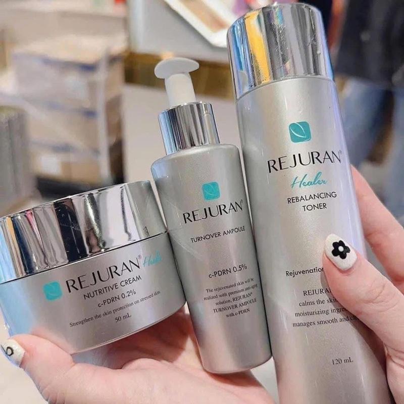Combo chăm sóc da 3 món tế bào gốc PDRN Rejuran : Toner Rejuran 120ml + Serum 10ml + Kem dưỡng 50ml