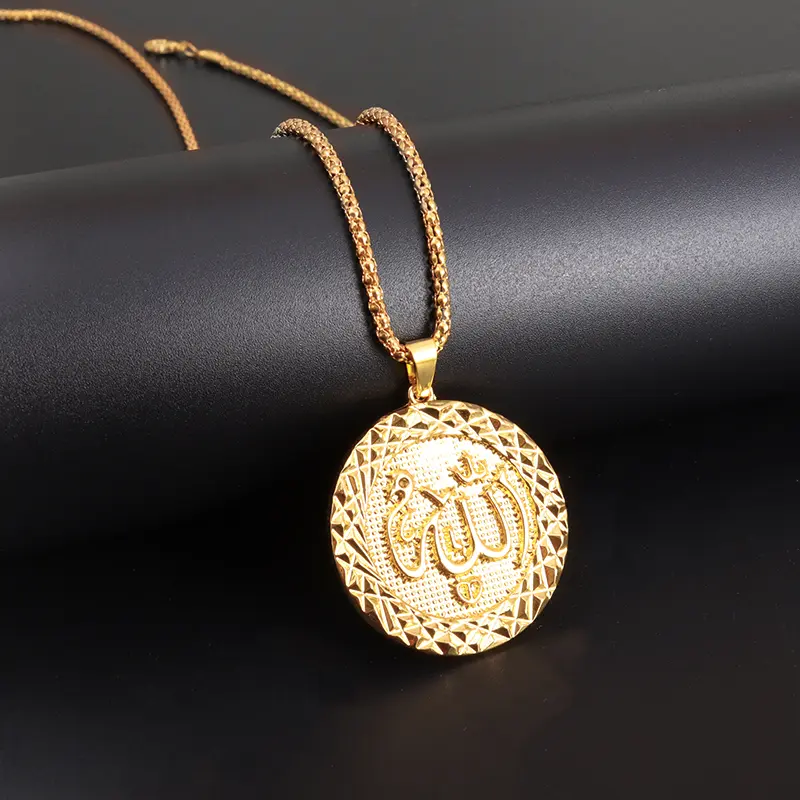 Retro Gold Pendant/men's Arab Muslim Religious Amulet Necklace Jewelry