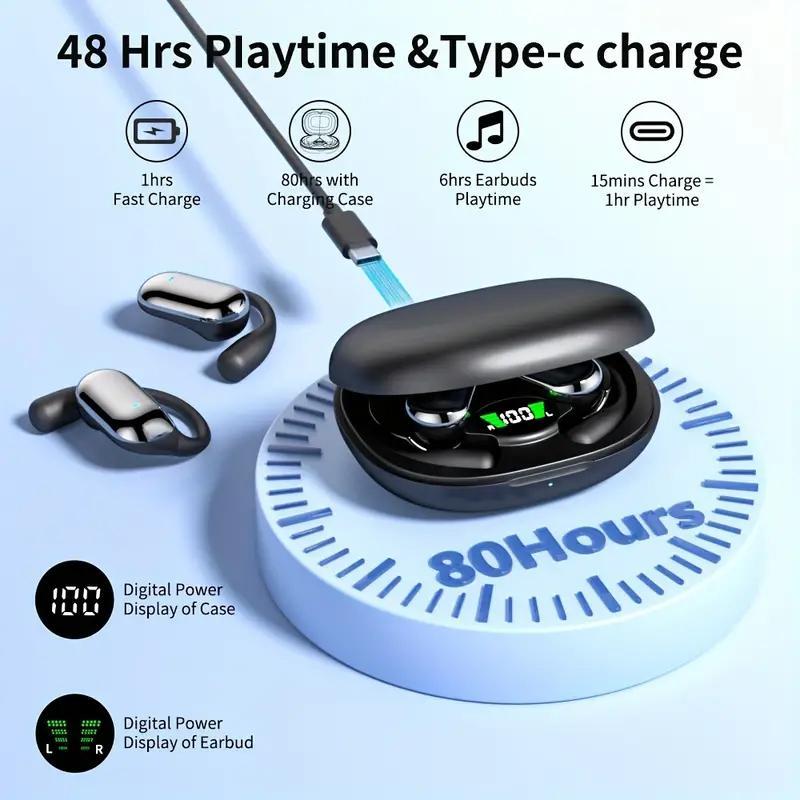 Wireless Open-ear Design Earphone, Portable Earphone with LED Display, Sports Earphone with Built-in Microphone for Running Fitness 5