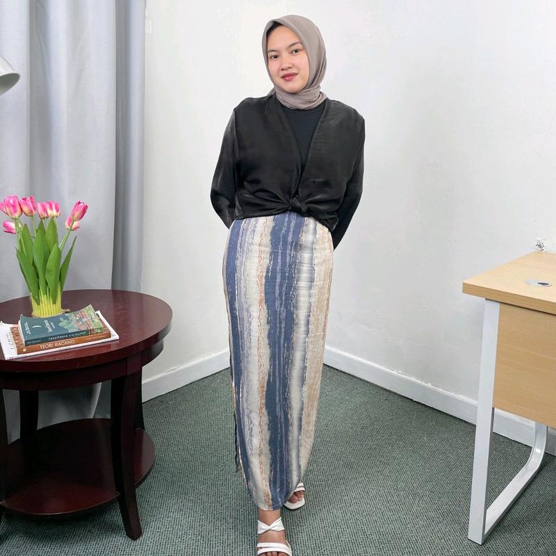 [EKSLUSIF NENGLIQE] - Rok Span Marbel Maksimal bb 50/55 kg /Rok korean Style Bahan Adem tanya via live atau kami Rayon Katun Muslim Wanita Panjang 1