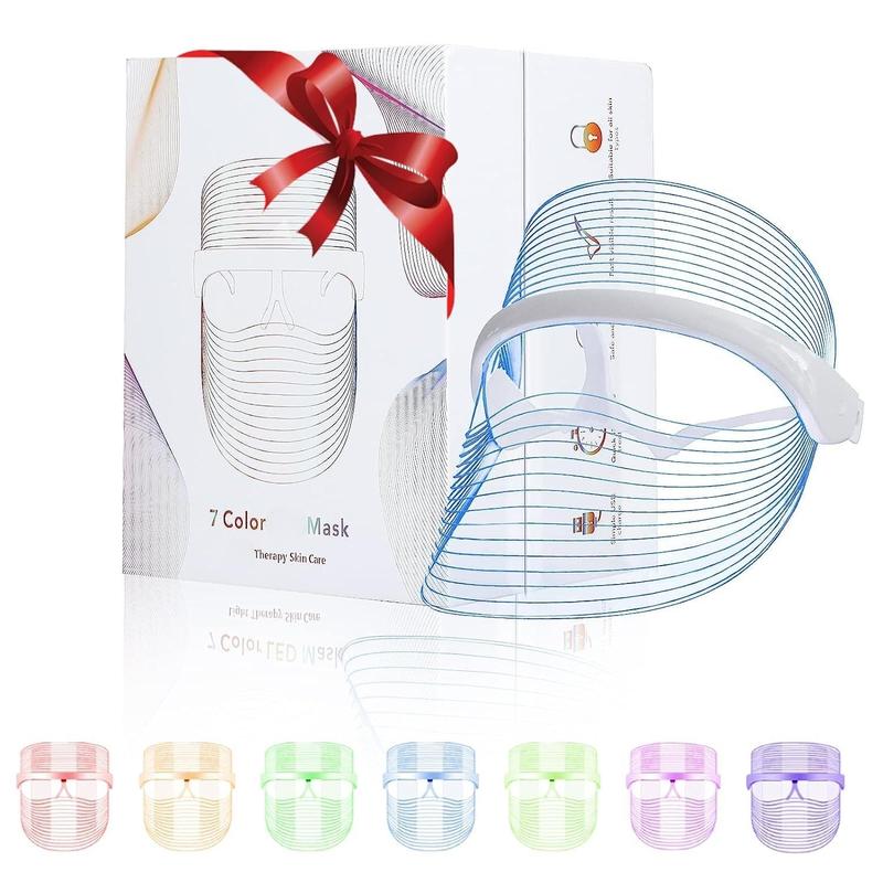 Portable 7 Color Light Beauty Mask, 1 Box Lightweight Facial Skin Care Mask & Accessories, Facial Beauty Instrument for Women & Girls 0