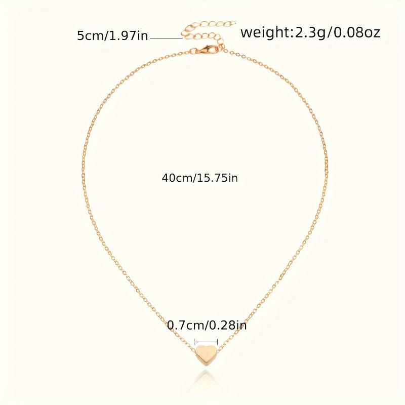 [Golden Heart-shaped Pendant Necklace] Vintage-inspired Golden Heart-shaped Pendant Necklace, An Exquisite Collarbone Chain For Women, An Ideal Choice For Gifting And Daily Wear, A Versatile Accessory For All Seasons, Unique Plating - Not L 3