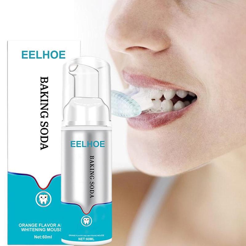 Product Introduction of EELHOE Baking Soda Organic Whitening Mousse 60ml Busa Padat Efektif Mengurai Dan Menghilangkan Noda Kuning, Noda Teh, Noda Kopi Dan Berbagai Noda Menguraikan Pigmen Yang Terkumpul Memutihkan Gigi Nafas Segar Melindungi Gigi Dan Gusi Pasta Gigi 45