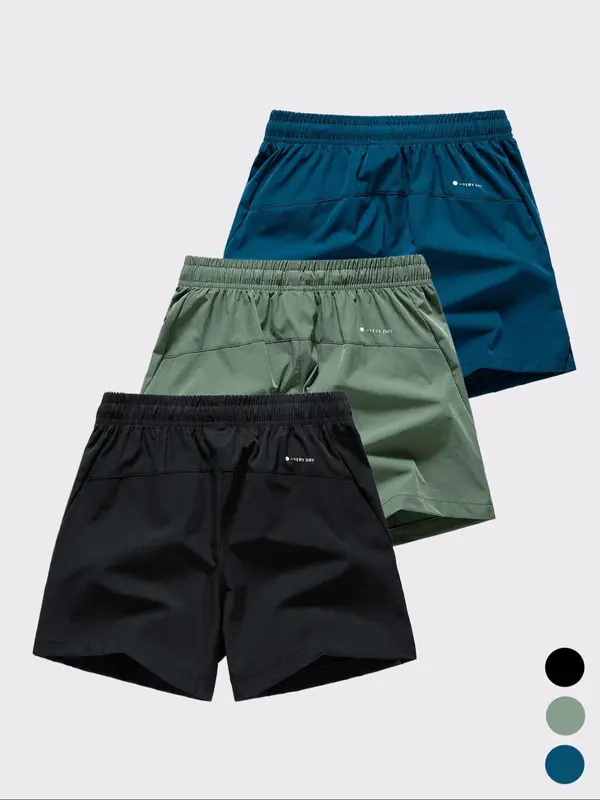 Men's Solid Color Drawstring Waist Shorts, Casual Breathable Comfortable Shorts for Summer, Men's Bottoms for Daily Wear 1