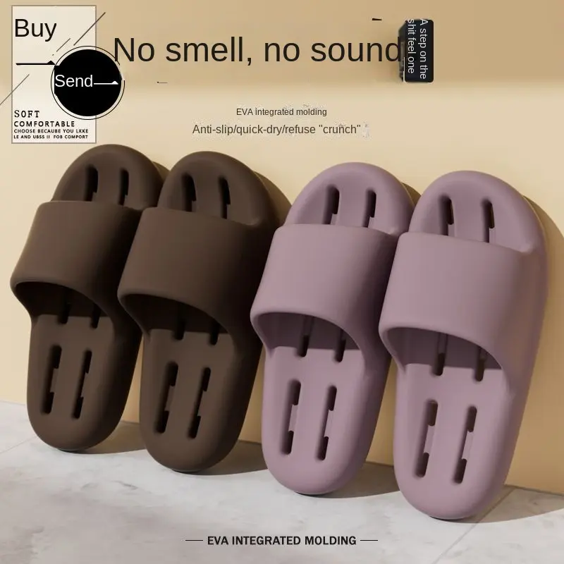 Buy one get one free bathroom slippers for women's summer new home shower, anti slip hollow leak indoor slippers for couples