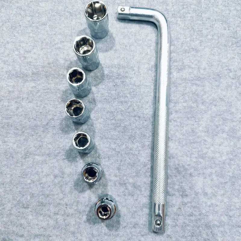 Bộ 7 đầu tuýp ngắn 8-19mm và cần cong L dùng để sửa chữa ôtô, xe máy 2