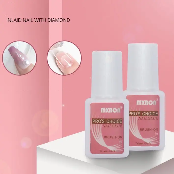 MXBON Nail Glue Lem Kuku Palsu Tahan Lama Lem Kupal Lem Aksesoris Super kuat dan tahan lama Manicure Pedicure Art Art kuku palsu dan lem 1
