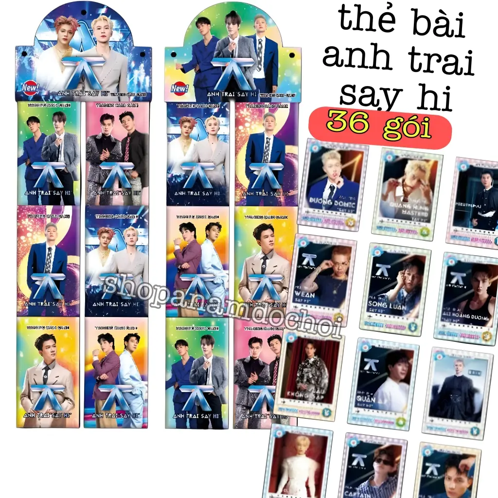 Dây 36 gói thẻ bài anh trai say hi , thẻ bài idol việt nam , đàn ông đẹp trai