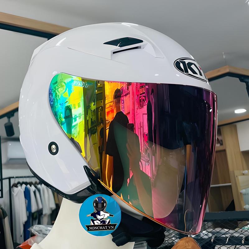 Nón KLT Trắng Lên Tem KYT Chọn Màu Kính Helmet