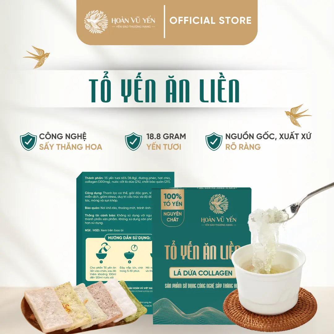 TỔ YẾN ĂN LIỀN SẤY THĂNG HOA