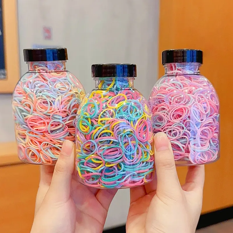 Dây Buộc Tóc Cho Trẻ Em, 1000 Chiếc, Màu Pastel Dễ Thương, Phong Cách Hàn Quốc, Scrunchie Không Gây Hại, Phụ Kiện Tóc Bé Gái Thời Trang 2