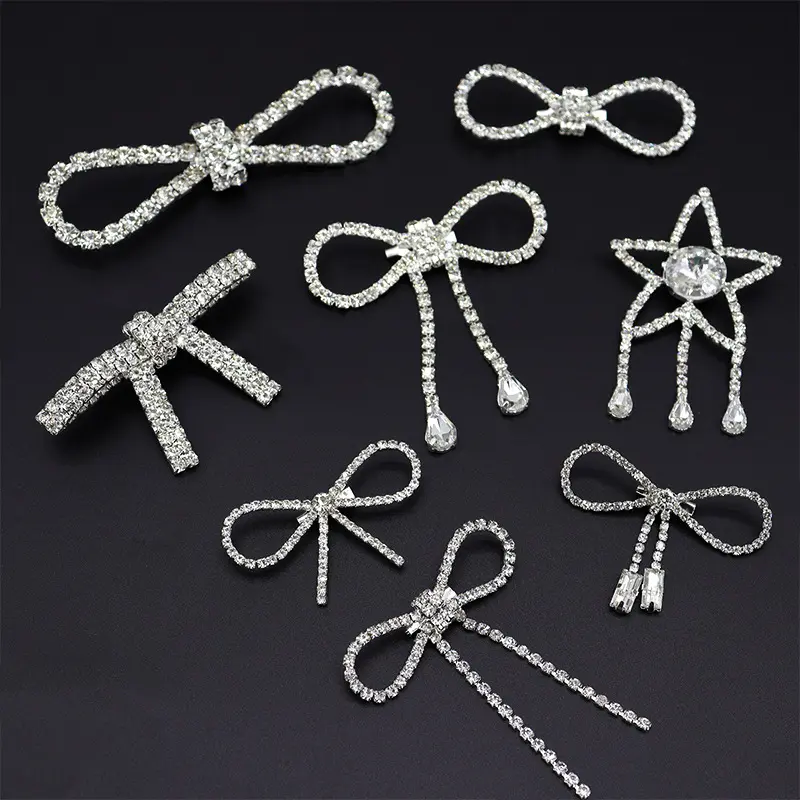 Rhinestone Brooch, High-end and Niche Shoe Bag Accessories, Tassel Clip, Anti Glare Bow, Brooch, Small Fragrant Style Buckle
