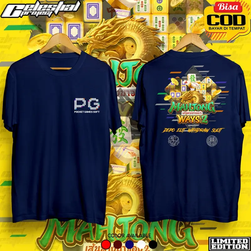 Kaos Disto Mahjong Ways 2 PG Soft / Baju PG Soft Mahjong Ways 2 / kaos distro slot PG soft Mahjong Ways pria wanita murah / Gratis ongkir / Cod Kaos distro Kaos Pragmatic Play | MAHJONG WAYS | bisa Custom nama sendiri | Baju Depo Slot /Pemuda Korban Petir 2