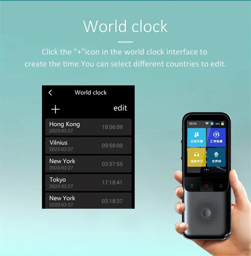 Product Introduction of Portable Intelligent Voice Translator, Interactive Real-Speech, Offline Translation Machine, Business Travel, T11, 134 Languages 34