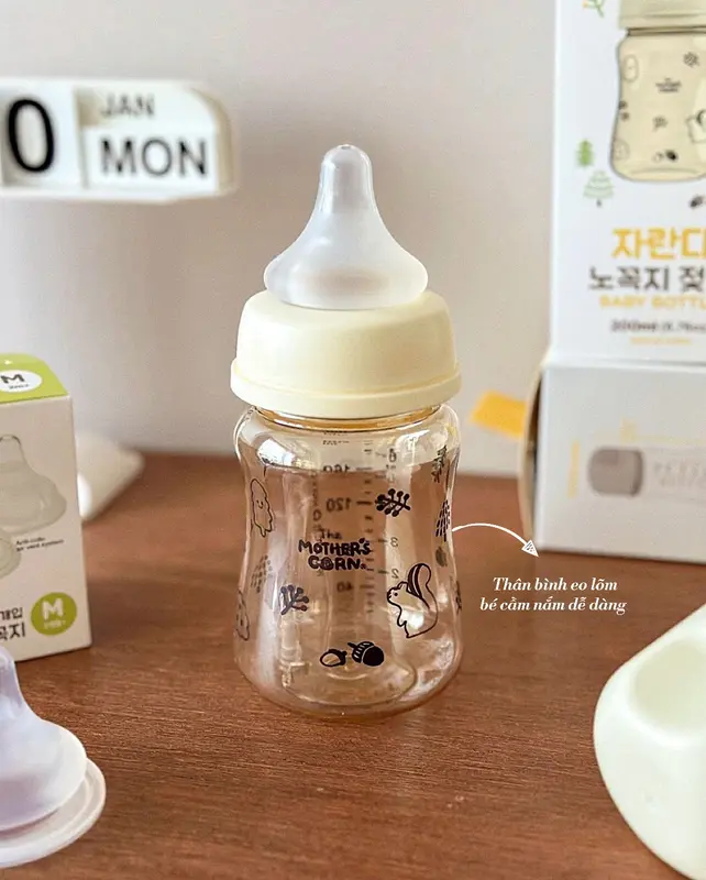 Bình sữa Mothers corn 200ml Hàn Quốc PPSU kết hợp thành phần hữu cơ nhập khẩu chính hãng 4