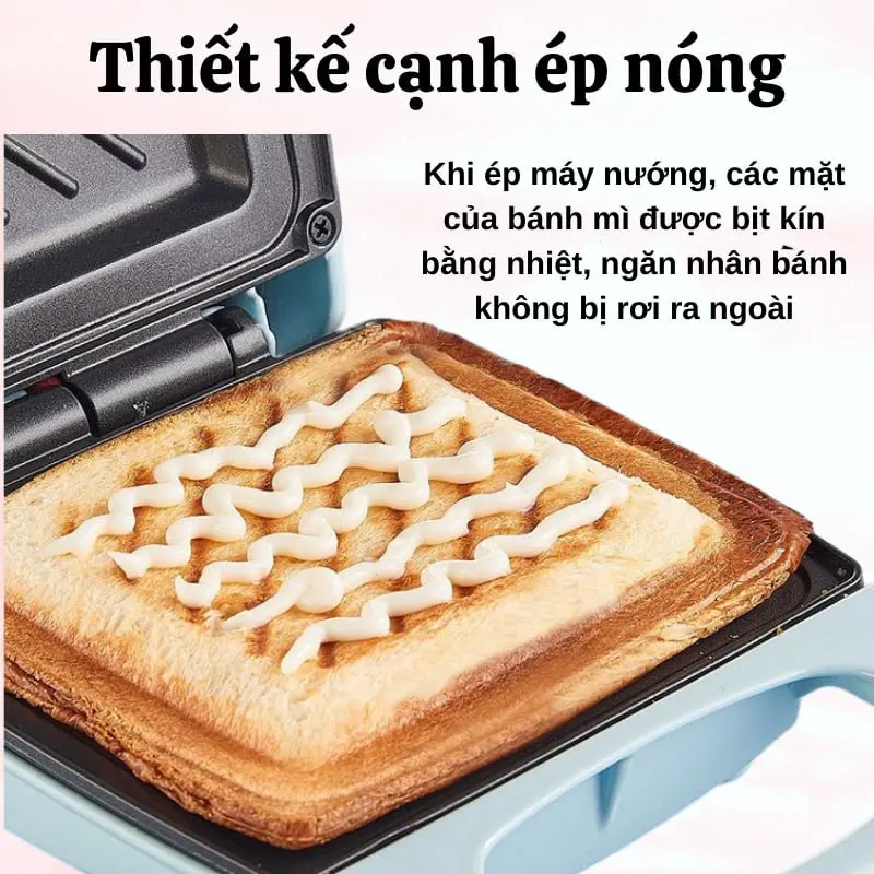 Máy Kẹp Bánh Mì Chống Dính Tốt Nướng Nhanh Chín Đều 7