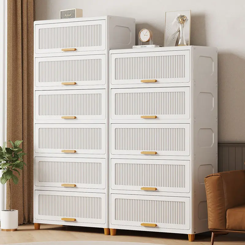 Flip-Top Multi-Layer Storage Cabinet for Living Room, Dustproof Toy and Snack Cabinet, Kitchen and Bathroom Floor Shelf, Bedside Cabinet hanger  rotating  hook coat  hanger kitchen  organizer perfume  organizer storage  rack