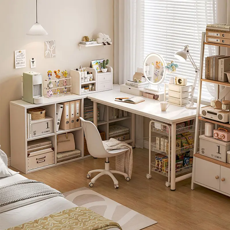 Bàn Làm Việc Đa Năng - Bàn Học Chân Tròn Gỗ MDF Cao Cấp Dày 1,5cm Decor Phòng 7