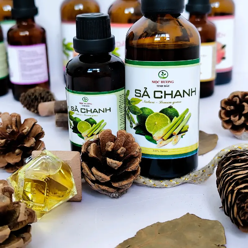 Tinh Dầu Sả Chanh Chai 100ml - Khử Mùi, Khử Khuẩn, Treo Xe, Xông Phòng Dầu Thơm Phòng 1
