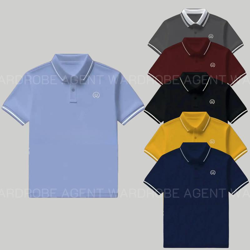 Áo Polo 4 Chiều Thêu Họa Tiết Chữ U Nam Menswear Cotton Thun Áo Thun nam thêu Logo CHỬ U vải thun cá sấu cotton 4 chiều co giãn sang trọng lịch lảm
