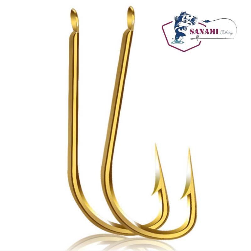 Bộ 50-100 Lưỡi Câu Cá Chuyên Dụng Chất Liệu Thép Carbon Màu Vàng LC13 - Sanami Fishing 0