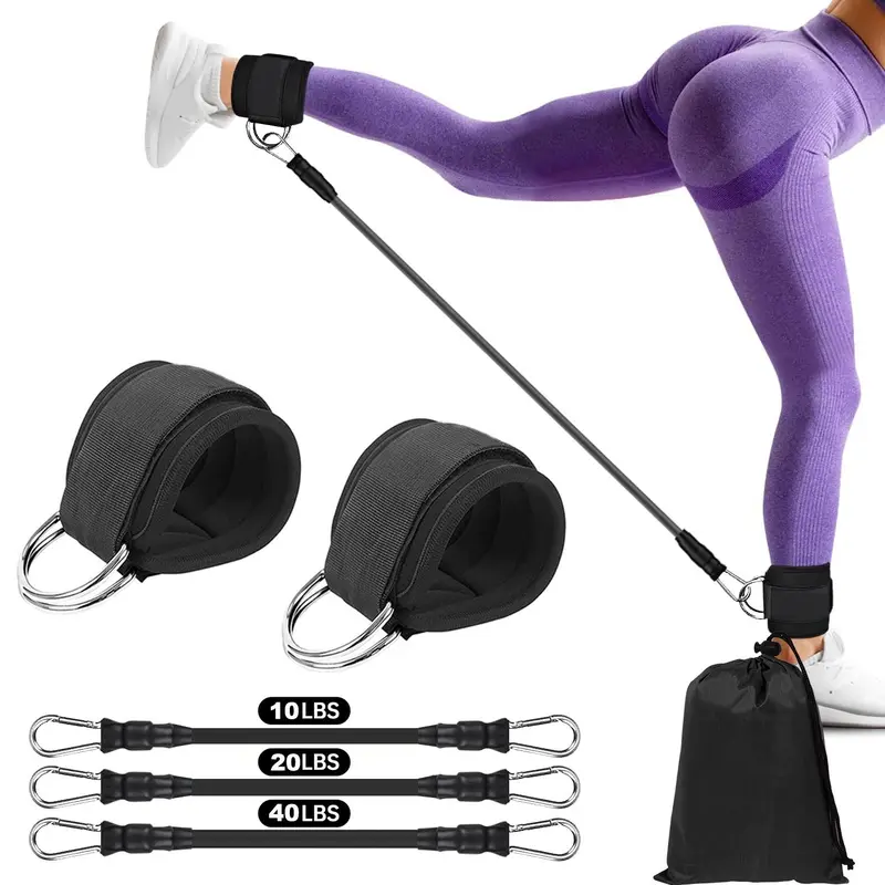 6-Piece Ankle Resistance Band Set – Elastic Straps for Leg/Hip Training |   Home Gym/Fitness |   Women’s Leg Strengthening Equipment 0