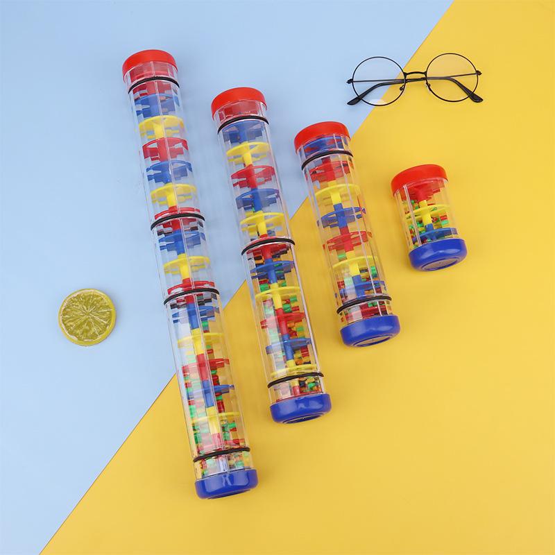 Product Introduction of Montessori Wooden Toys Rain Rattle Stick Rainbow Hourglass Educational Sound Rainmaker Simulated Raining Sound Kids Sensory Toys 0