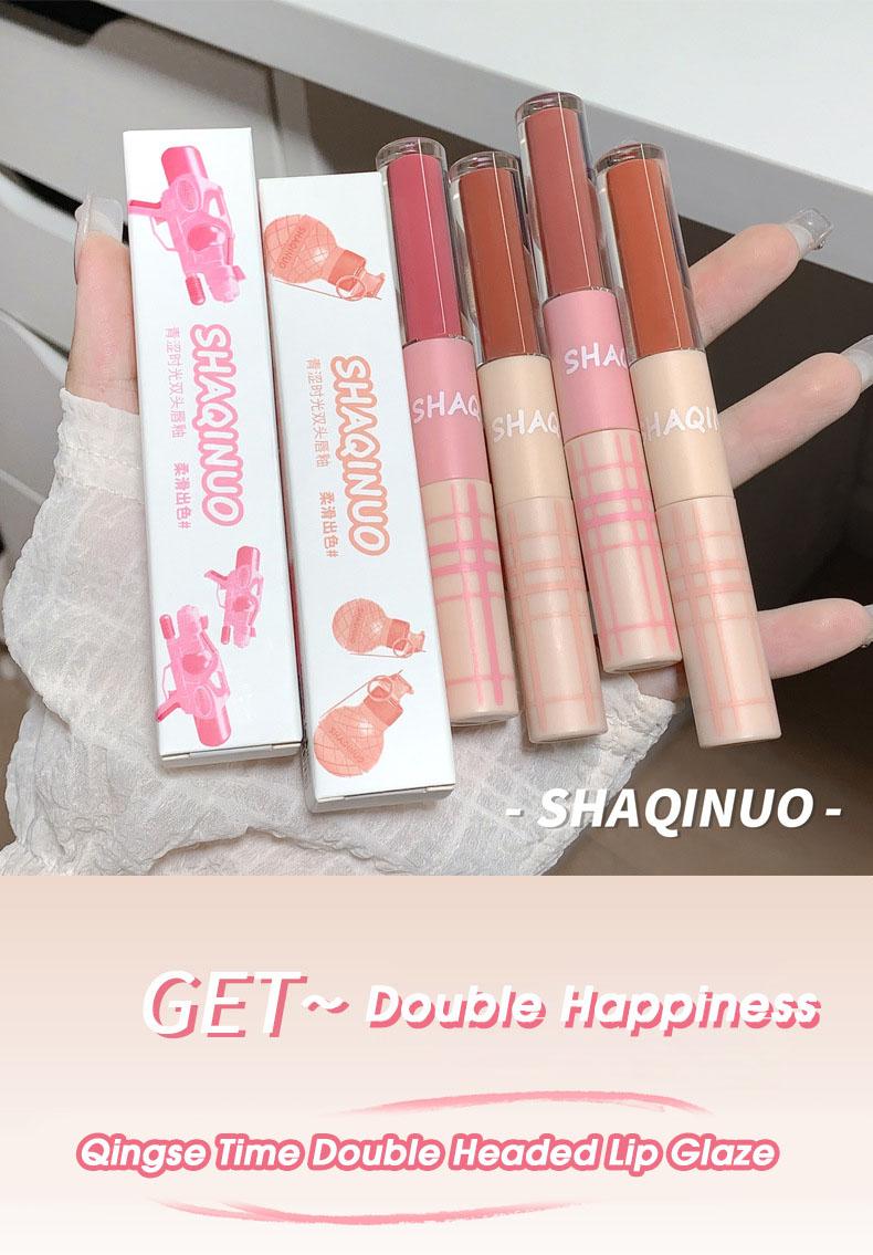 Product Introduction of Son Bóng Hai Đầu, Shaqinuo Youth Time, Lớp Hoàn Thiện Lì Dưỡng Ẩm, Môi Nước, Son Môi Làm Trắng, Không Dễ Dán, Thích Hợp Cho Bùn Môi Women Nữ Cosmetic Trang Điểm Mỹ Phẩm 0