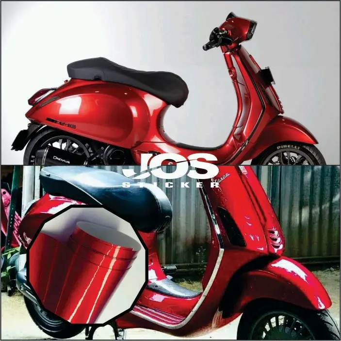 STICKER skotlet body motor/mobil merah metalik candy termurah