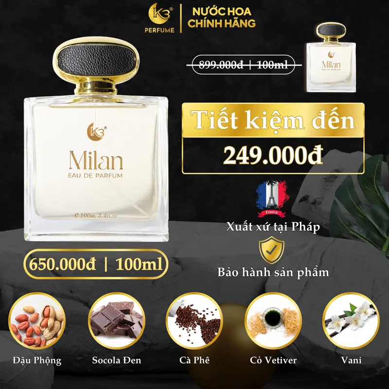 Nước Hoa Nam Cao Cấp Milan -  K3 Perfume 3