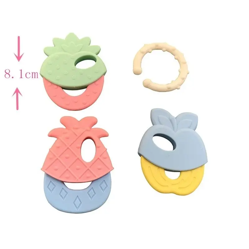 Đồ Chơi Lục Lạc Cao Su Mềm, Phong Cách Trái Cây Cho Bé Mới, Thích Hợp Cho Trẻ Sơ Sinh, Có Thể Kéo Dài, Được Làm Bằng Silicon Cấp Thực Phẩm, Đồ Chơi Xe Đẩy Cho Trẻ Sơ Sinh, Đồ Chơi Nhai, Thích Hợp Cho Trẻ Em 5