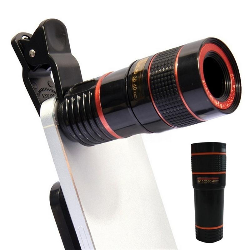 Ống kính điện thoại di động, Tiêu điểm dài 8X, Ống kính máy ảnh điện thoại một mắt, Thu phóng HD 8x, Kẹp bên ngoài, Kính viễn vọng điện thoại,