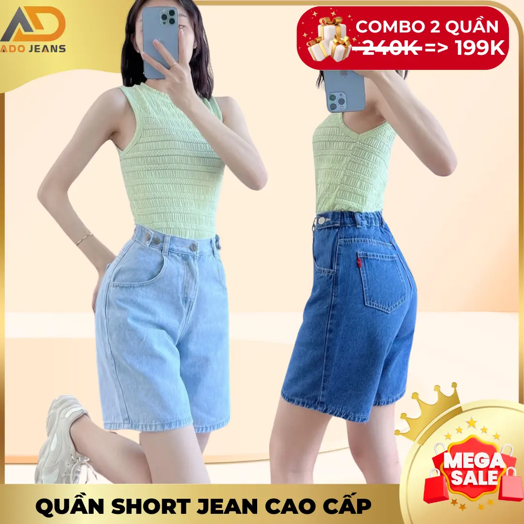 Quần bò nữ cap chun, quần short jean lưng chun đai chỉnh eo có bigsize(S1113) Pants Denim Women Ong