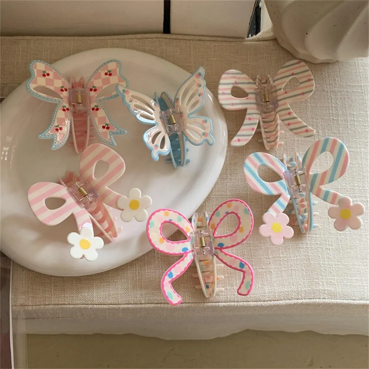Butterfly Clip Hairpin Hairpin, Three-Dimensional Flower Bow Clip Girl Cherry Butterfly Hair Clip Hair Accessories