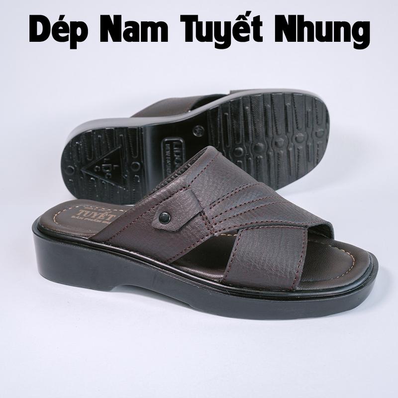 Dép nam đế cao 4cm bản nút màu nâu/đen [form nhỏ] 1